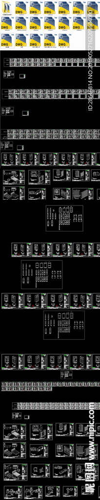 多种规格的衣柜CAD图库