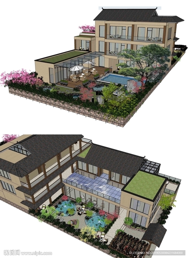 景观庭院SU模型