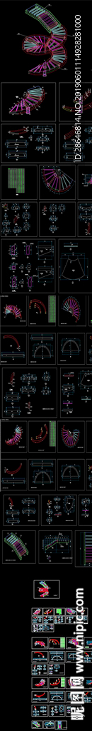 钢结构旋转楼梯CAD施工图
