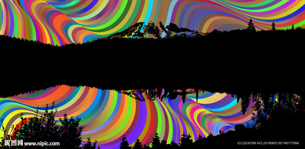 矢量图片素材彩虹条纹背景素材