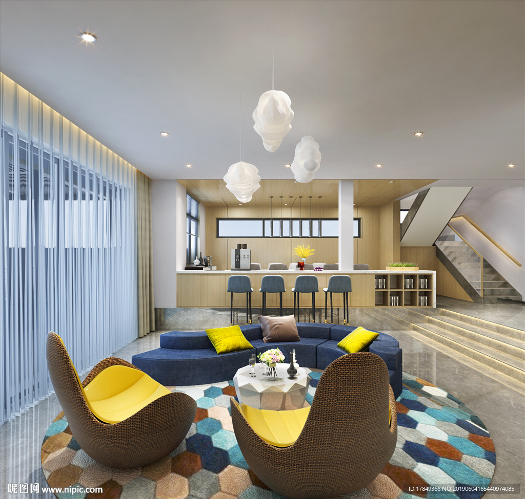 现代客餐厅整体模型