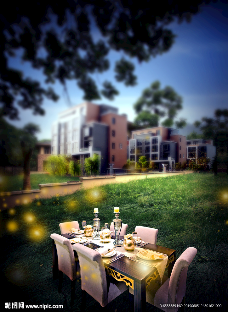 地产花园洋房户外海报画面