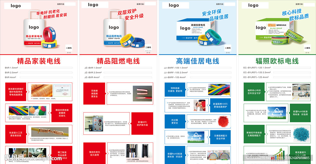 金杯电缆电线写真展架海报