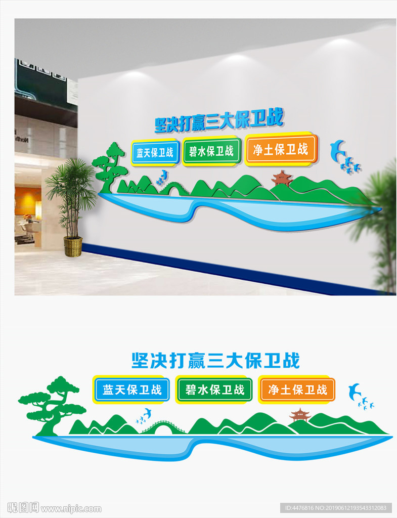 三大保卫战文化墙