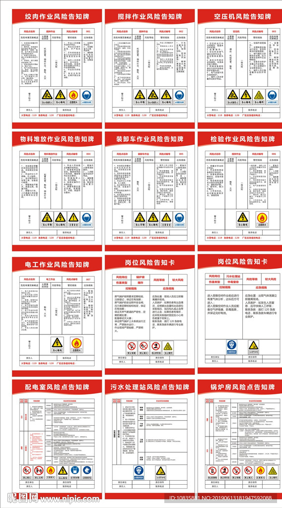 食品加工机械风险告知牌