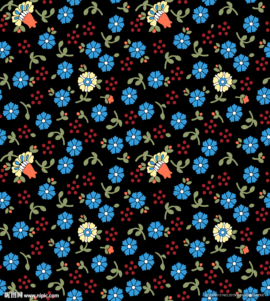 清新小碎花 数码印花