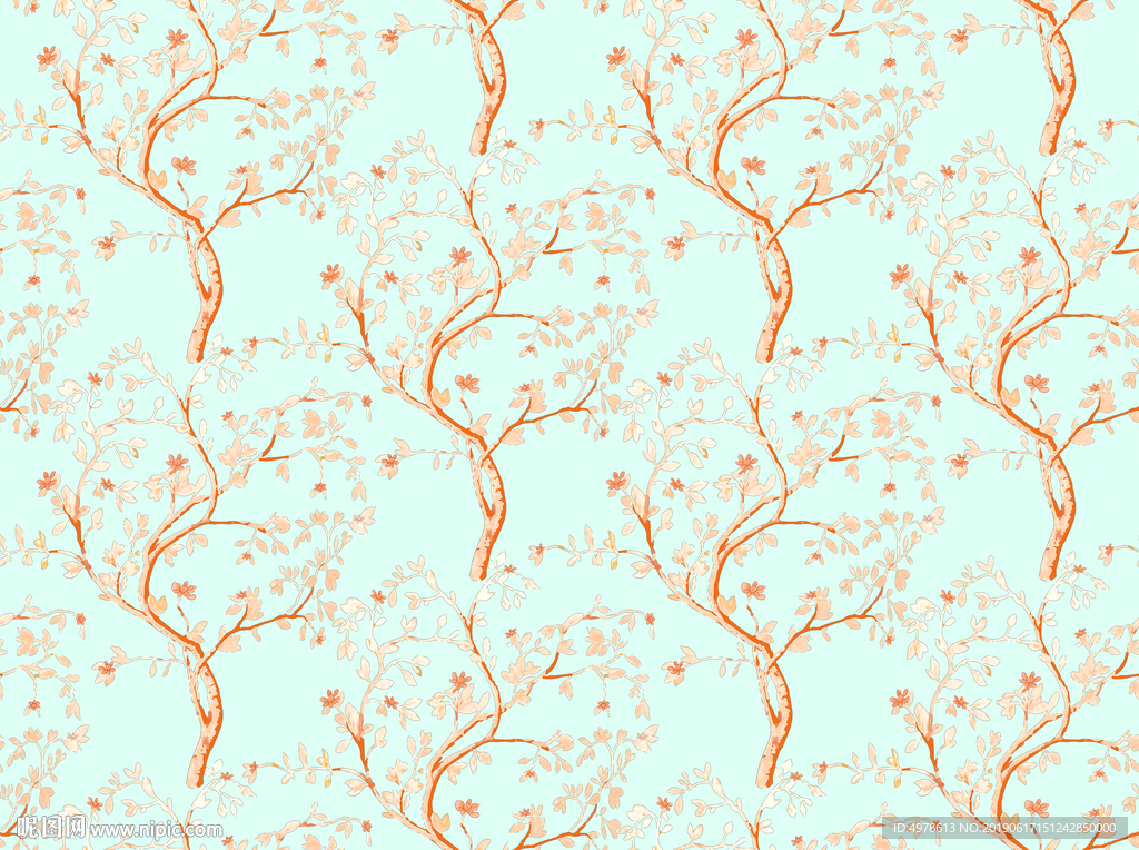 渐变树枝花 循环