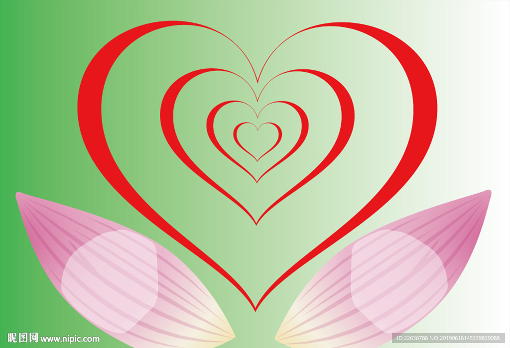 ai 矢量图 心 花瓣 图片