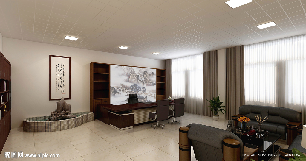 董事长总经理办公室效果图