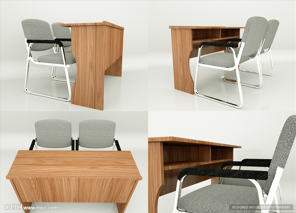 培训会议桌椅模型