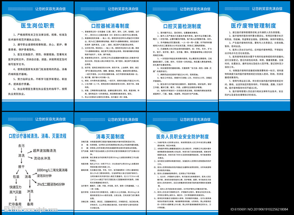 牙科口腔制度展板