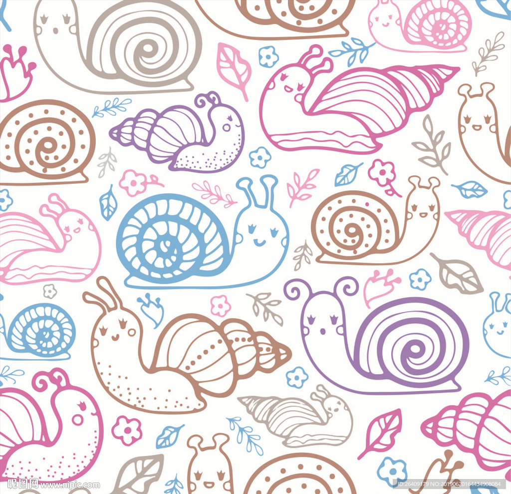 可爱微笑的蜗牛