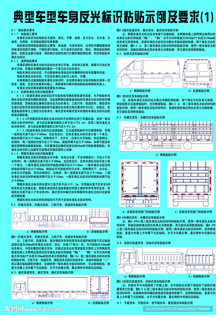 典型车型 车身反光标识