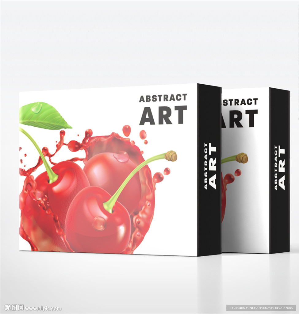 矢量樱桃图案包装盒设计