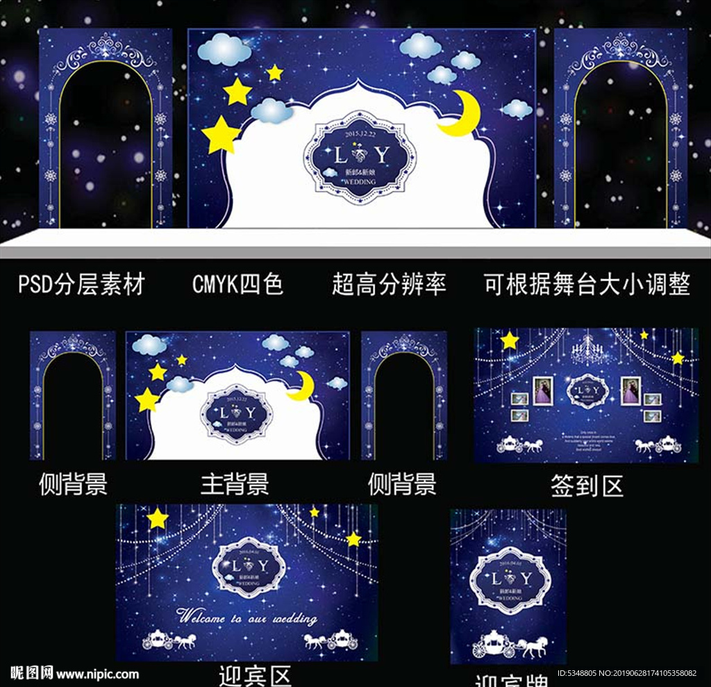 蓝色天空浪漫婚礼