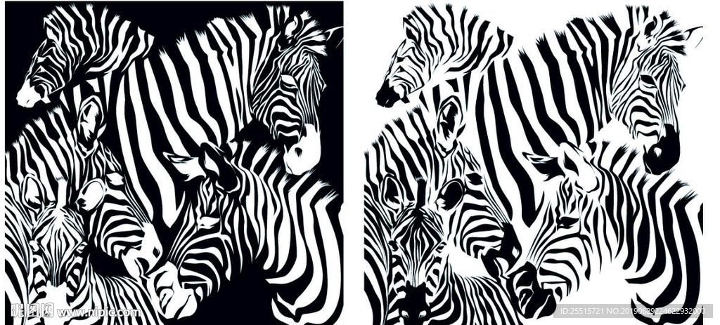 手绘斑马图片