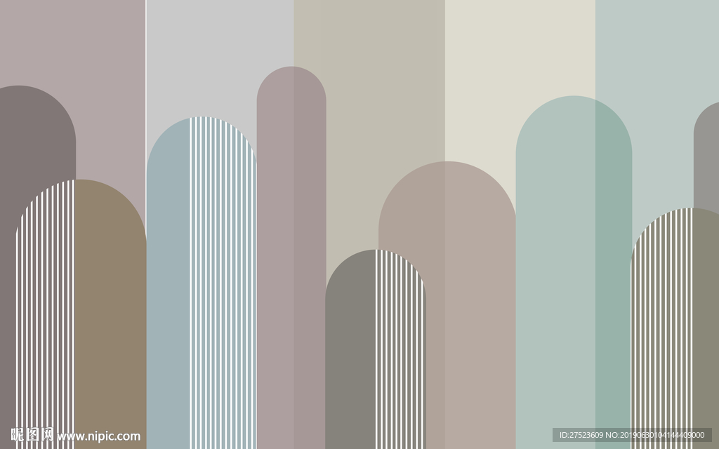 现代简约彩色拼接线条几何图案卧