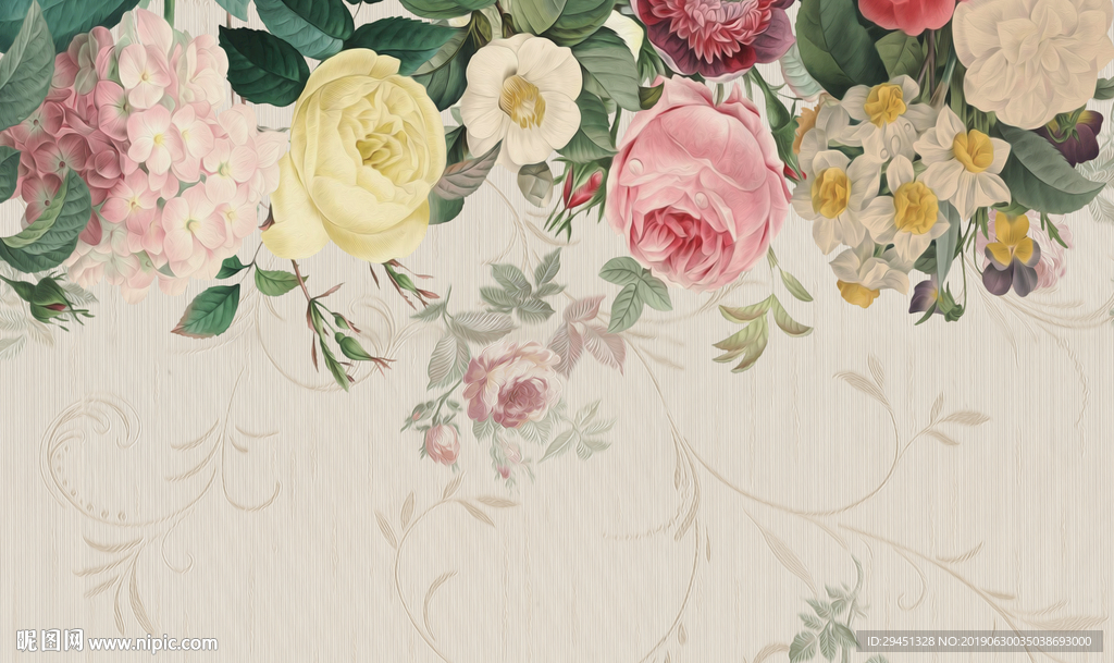 欧式花纹 背景墙