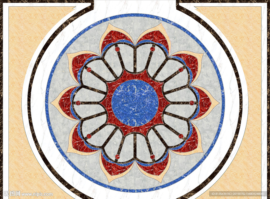 大气客厅地面拼花图案