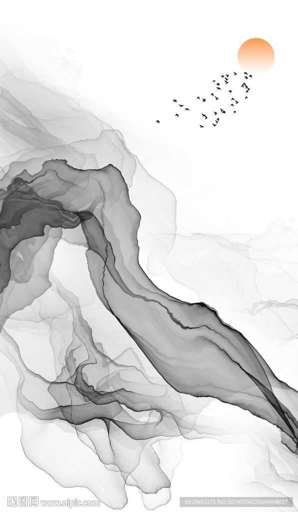 现代灰色线条画TIF分层