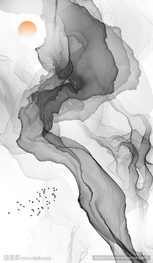 新中式玄关山水画TIF分层