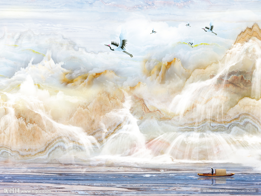 欧式TIF分层 大理石山水