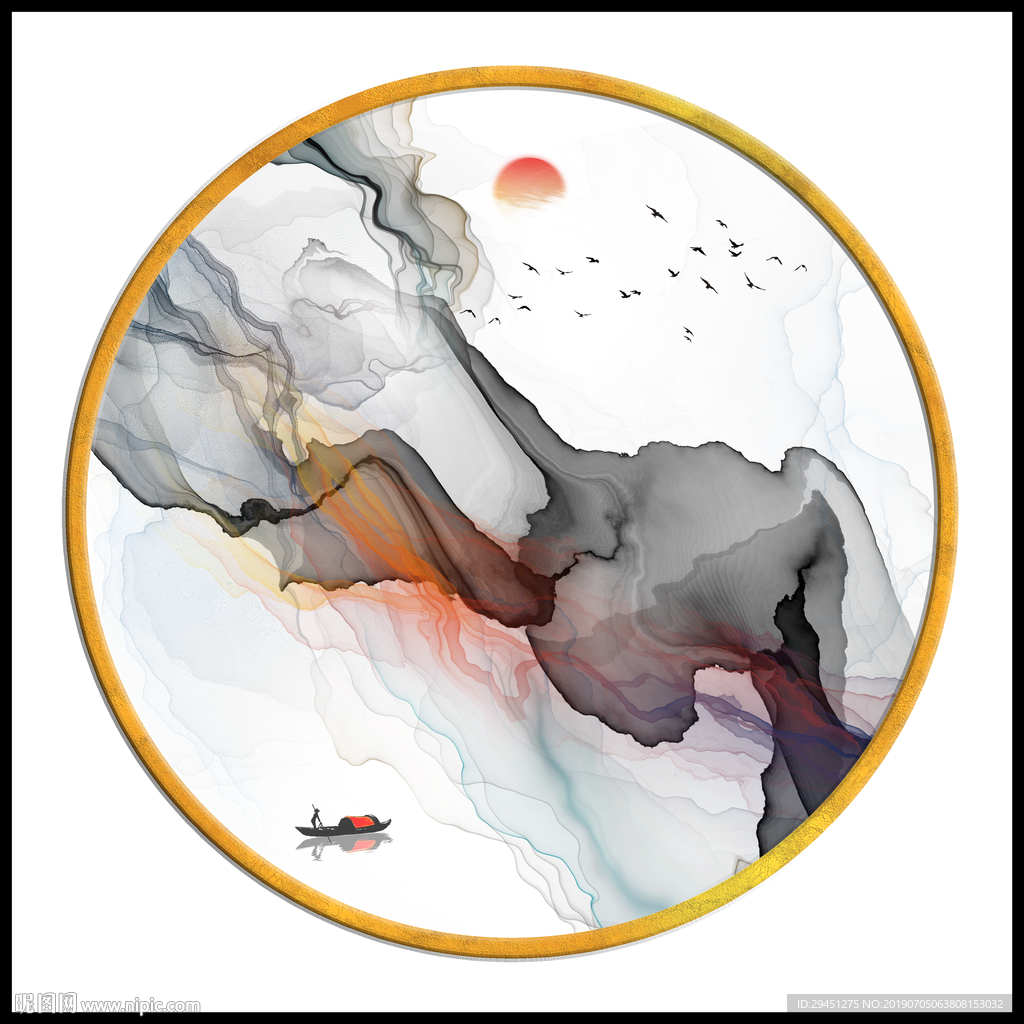 圆形装饰画TIF分层