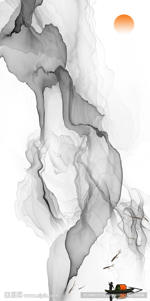 灰色TIF合层玄关画