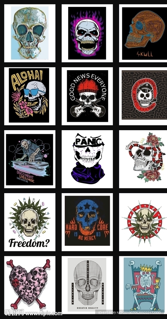 创意抽象骷髅头图案设计插画图片