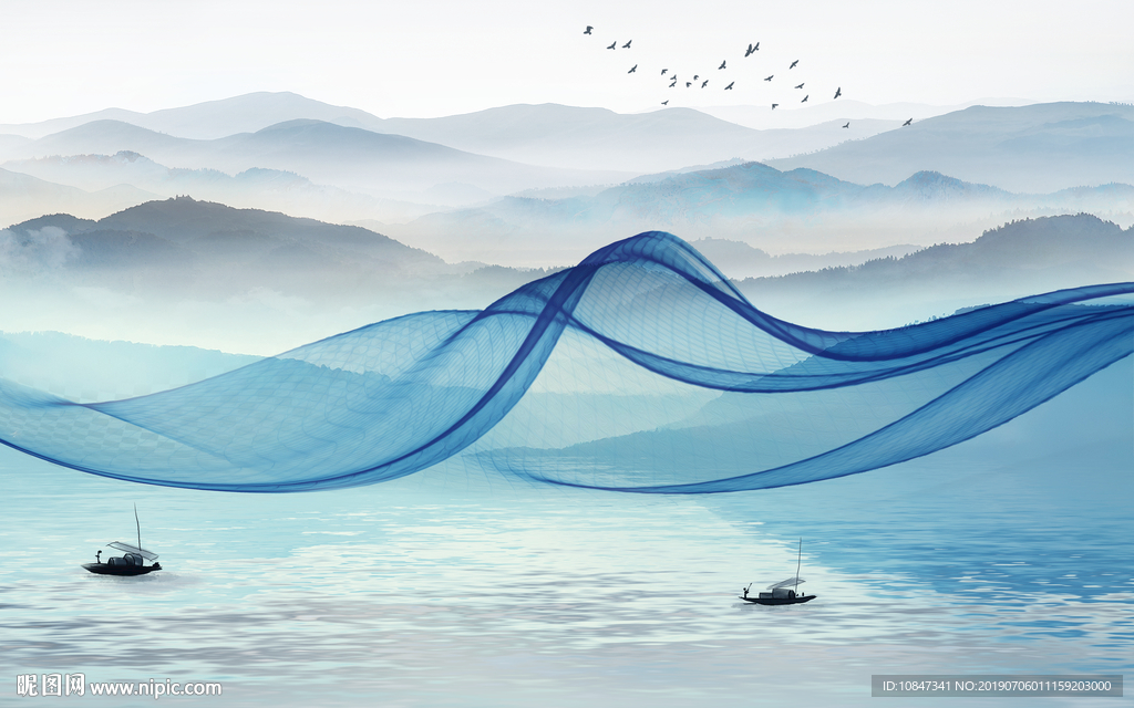 意境山水画 TIF分层