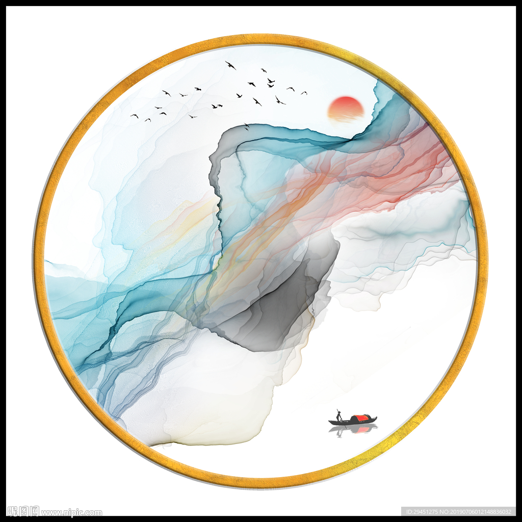 中式 装饰线条画 TIF分层