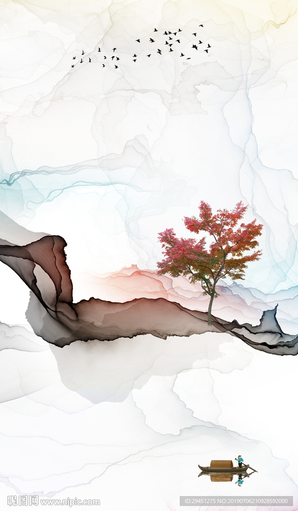 意境装饰线条画 TIF分层