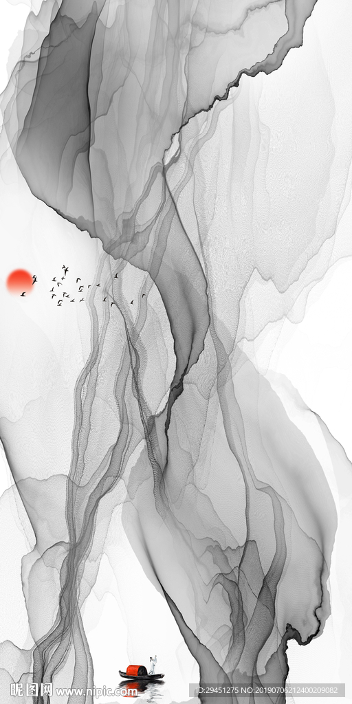 灰色现代线条画 TIF分层