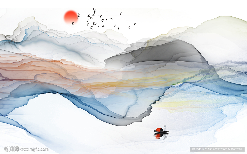 高档现代线条画 TIF分层
