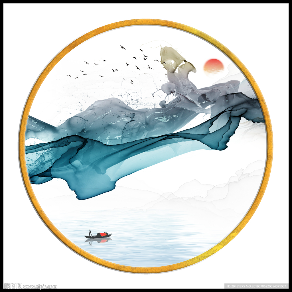 现代 烟雾线条画 TIF分层