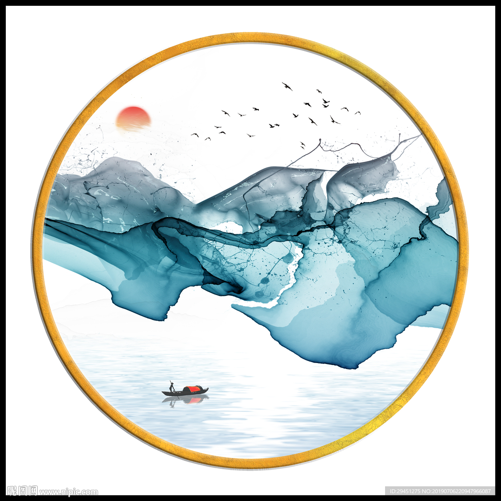 中式 线条画 TIF分层