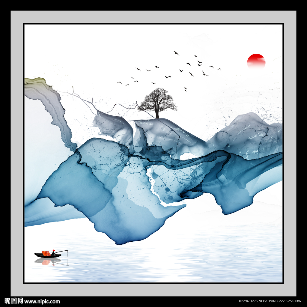 高档 现代线条画 TIF分层