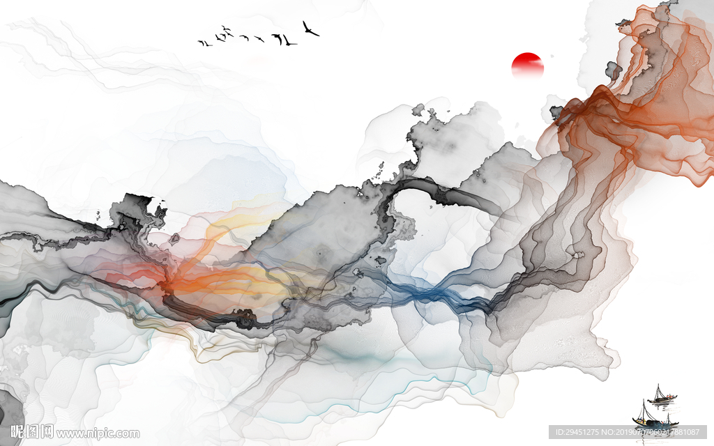 中式画  TIF分层 装饰画