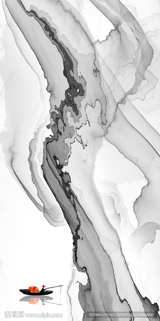 现代水墨画  TIF分层