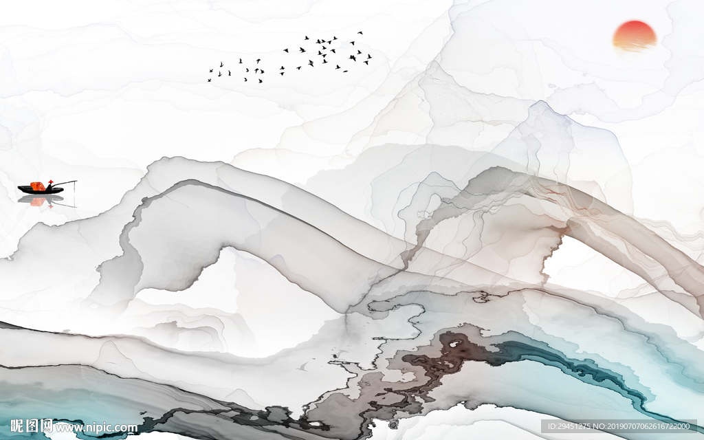 水墨画  TIF分层 装饰画