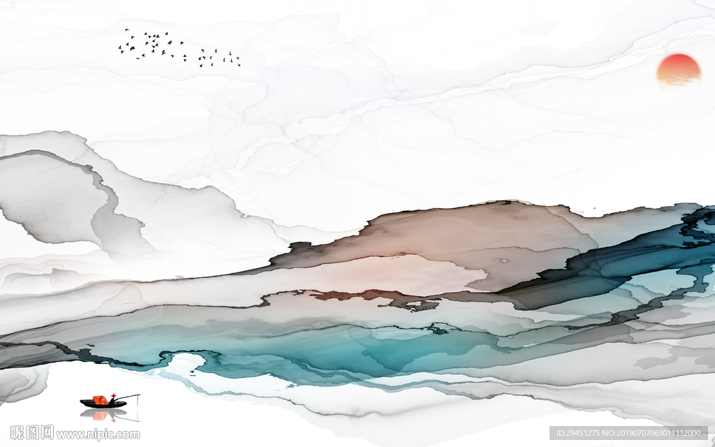 巨幅山水画 TIF分层画