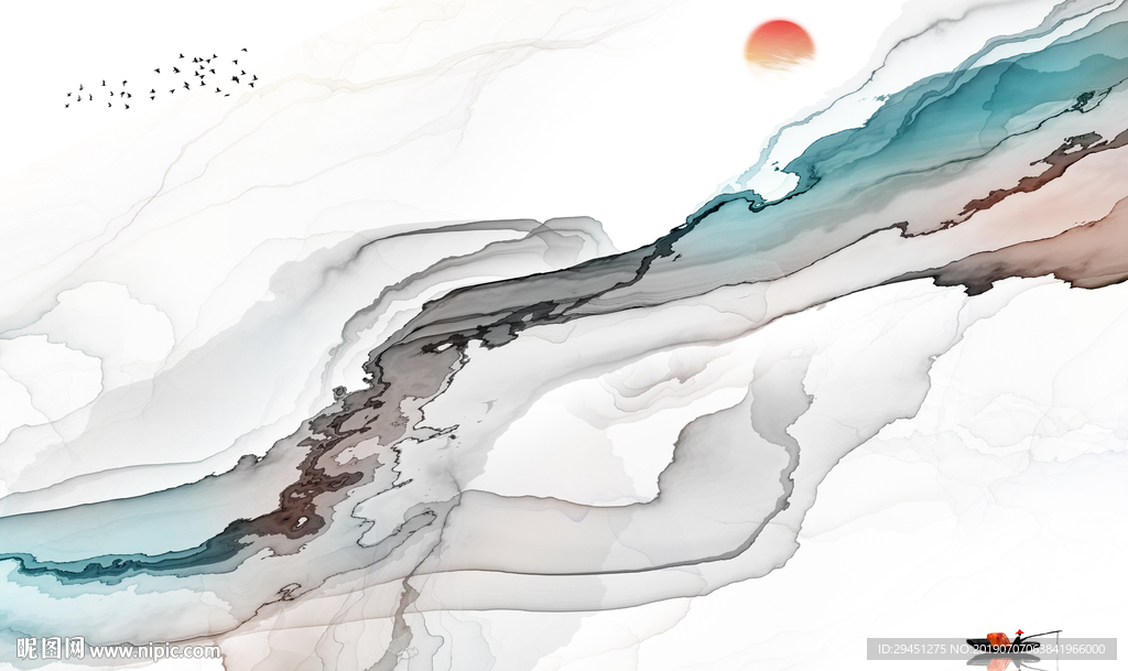 高清画  TIF分层 山水画