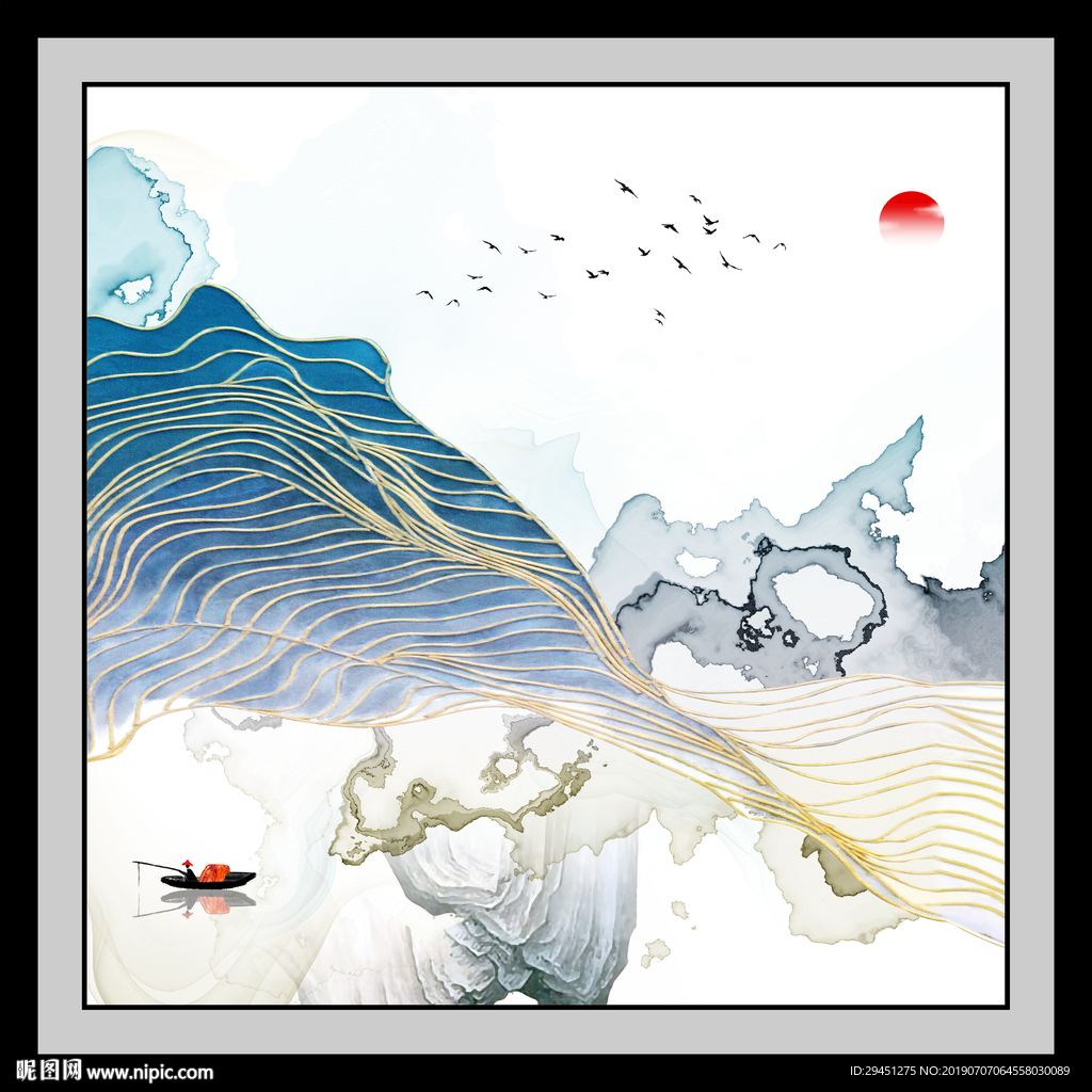 国画  TIF分层 山水画