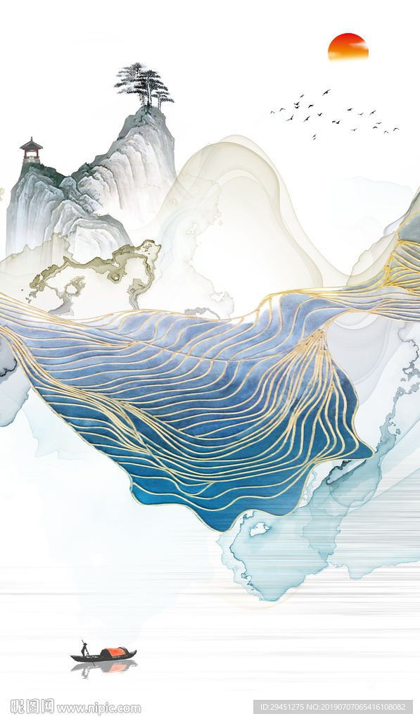 高清水墨画 山水画 TIF分层