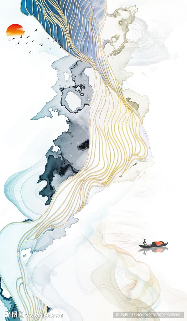 山水画 TIF分层画