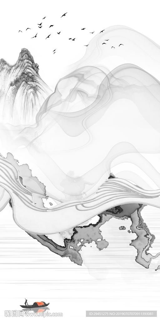 水墨画 TIF分层画