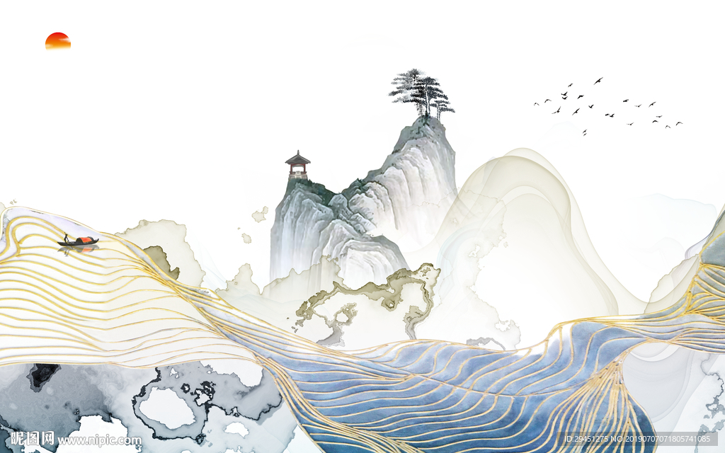 意境山水画 TIF分层画