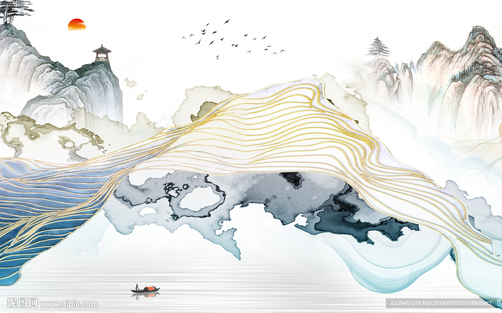 水墨画 高清TIF分层画