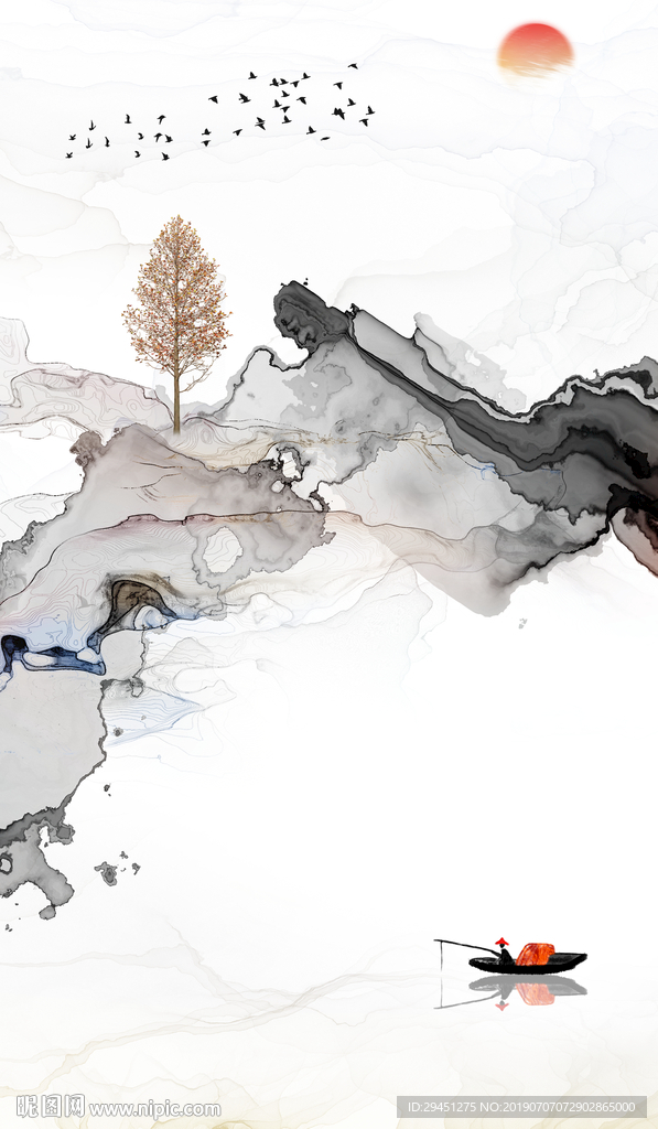 水墨画 奢华山水 TIF分层