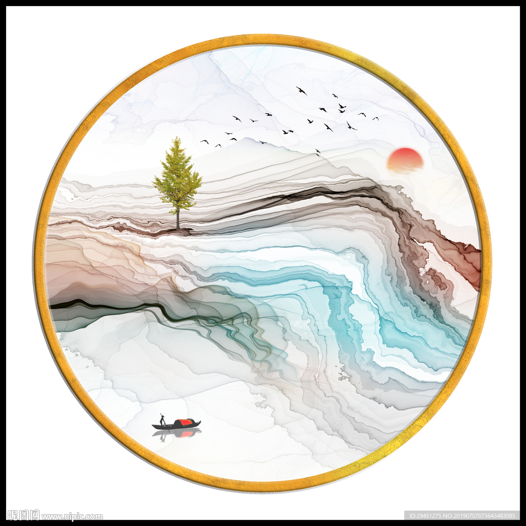 高级山水画 TIF分层画